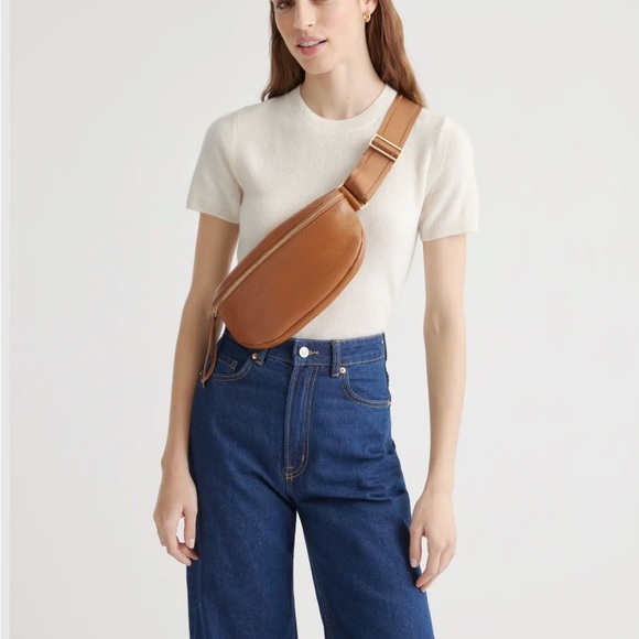 Quince Italian Pebbled Leather Sling Bag - Picture 5 of 13